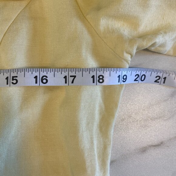 Madison Leigh Women's Butter Yellow Linen Blend Blazer Size 8 P Party Office - Picture 6 of 7